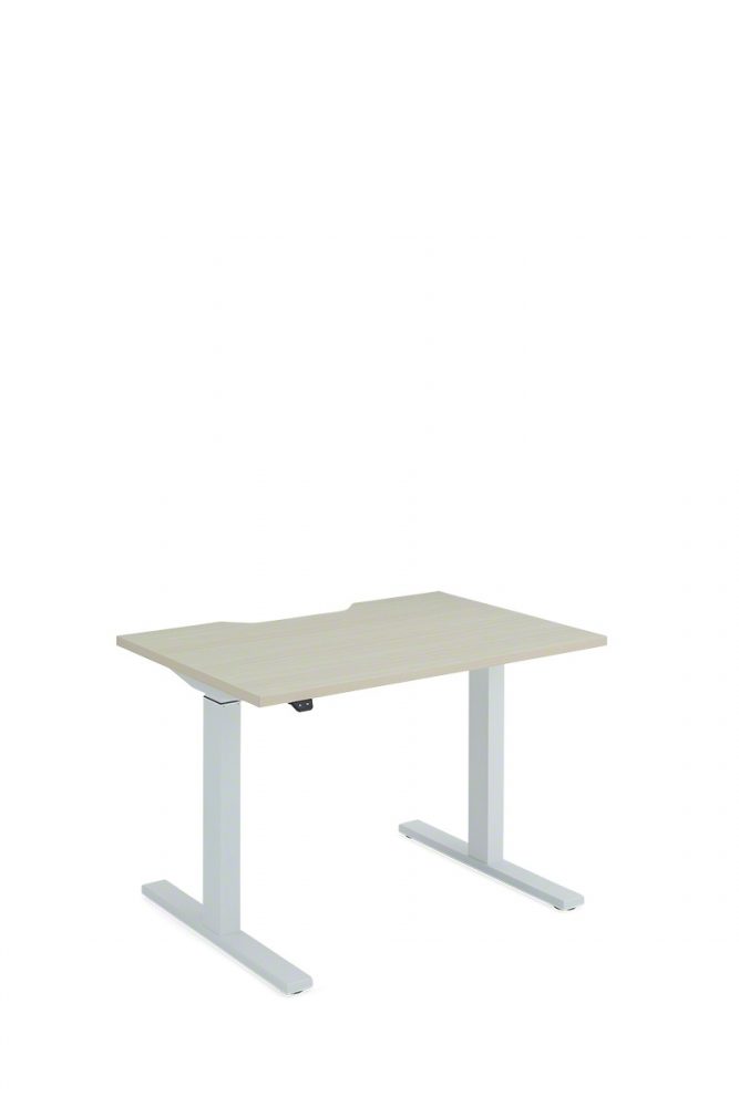 Height Adjustable Desk, Basic, T-Leg on white background
