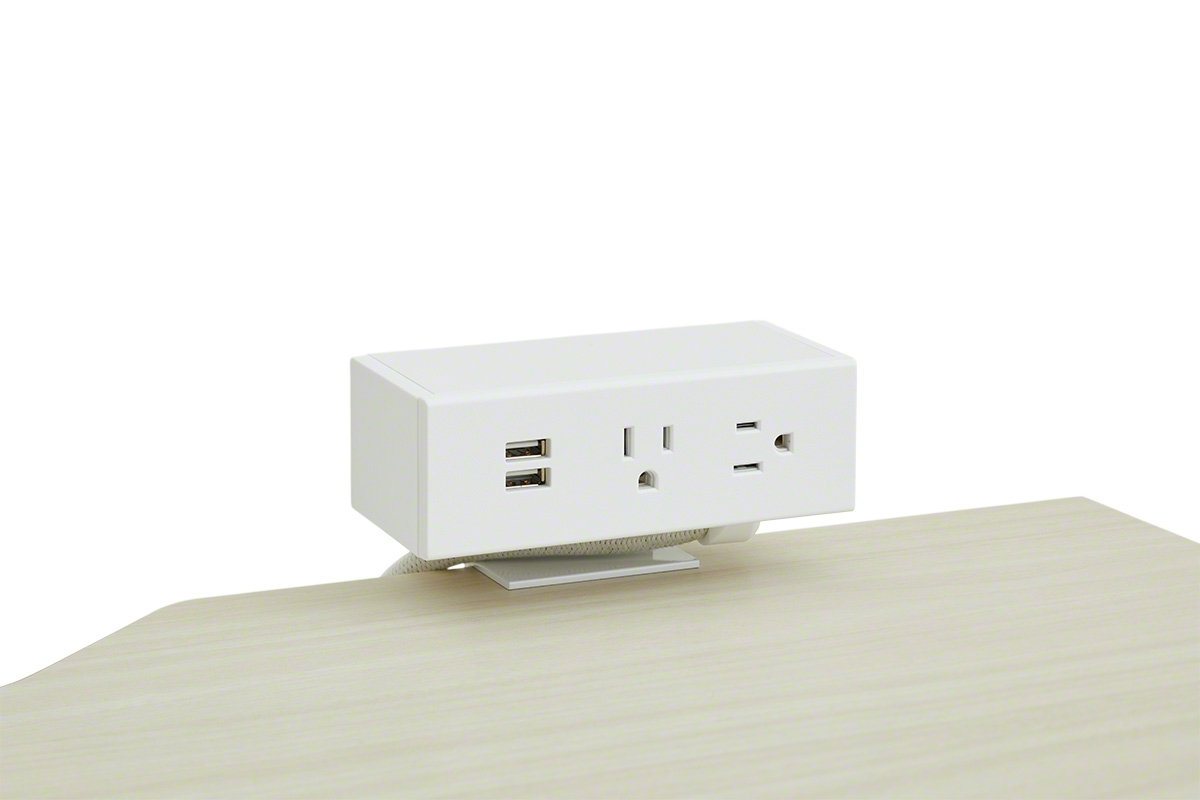 Bivi Height-adjustable Desk Accessory Clamp-on Power on white background